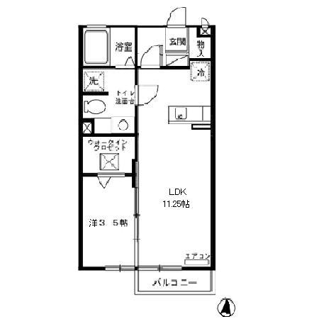 モナリエ春日 Ⅰの間取り