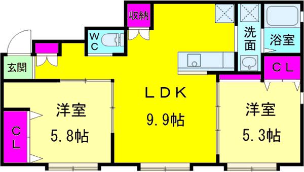 ラヴィ松戸の間取り