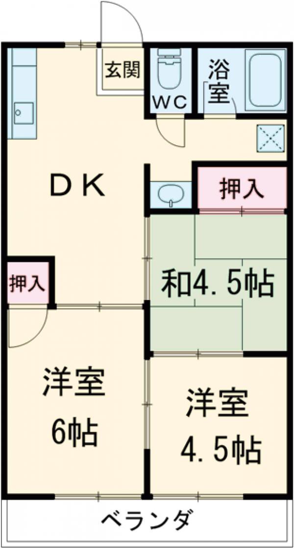 サンハイツ外堀の間取り