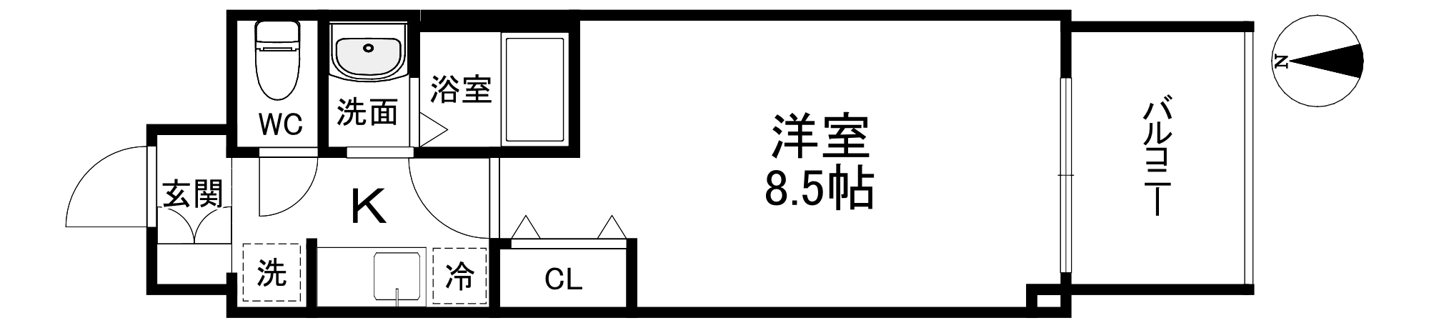 ウエンズ玉造フロントの間取り