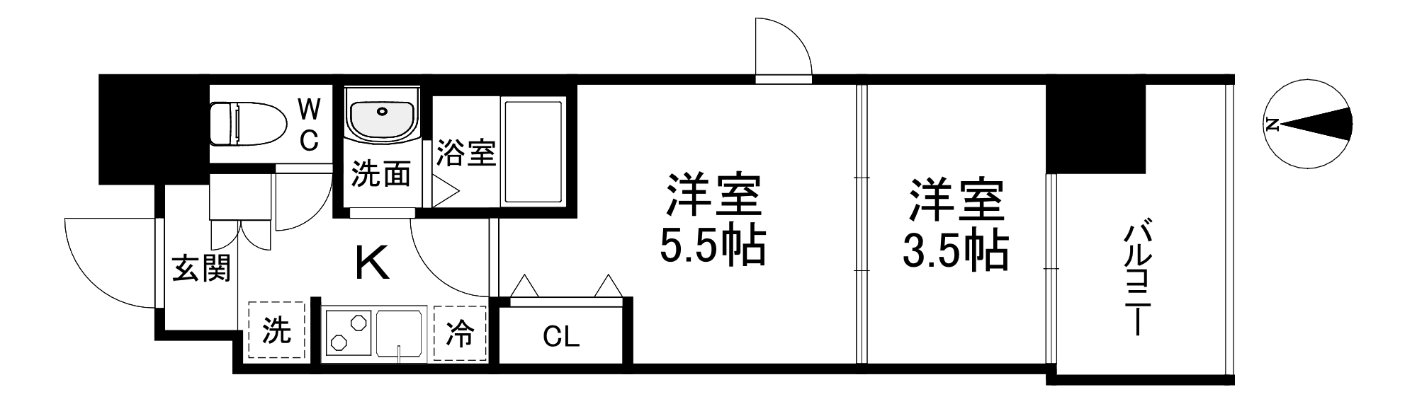 ウエンズ玉造フロントの間取り