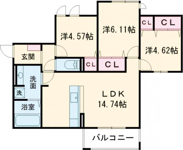 PALACE WEST千里丘B棟の間取り