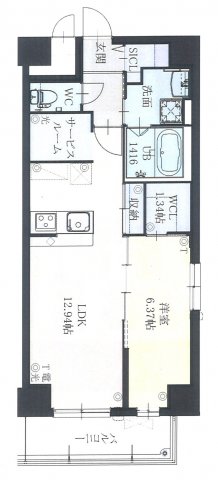 グランドソレイユ伝馬の間取り