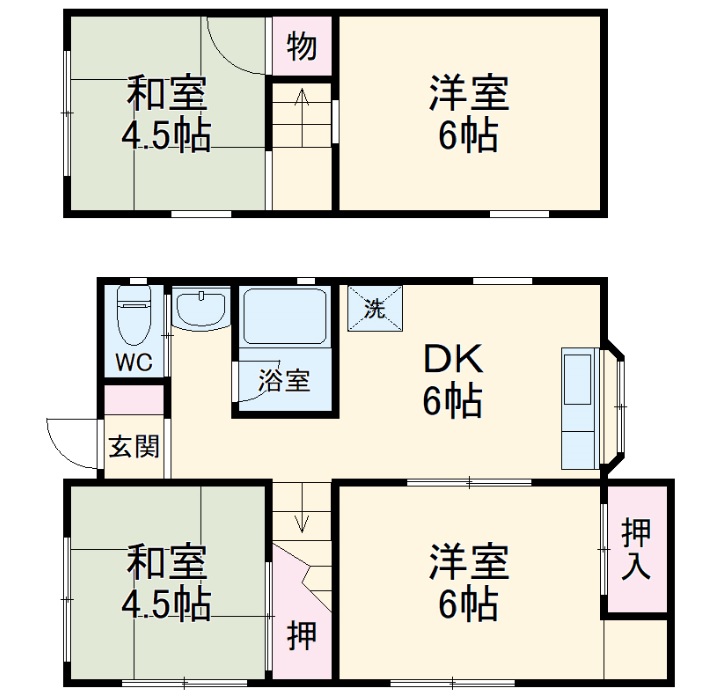 下小田貸家の間取り
