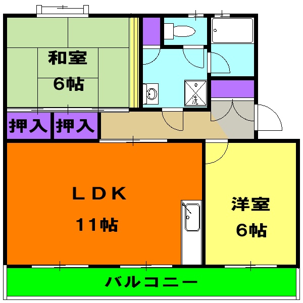 コーポ宮の前の間取り