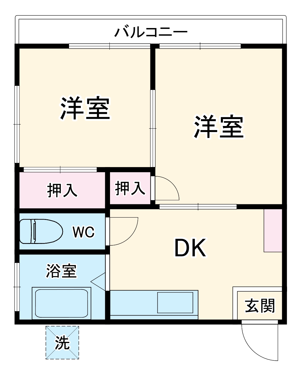 西河コーポの間取り