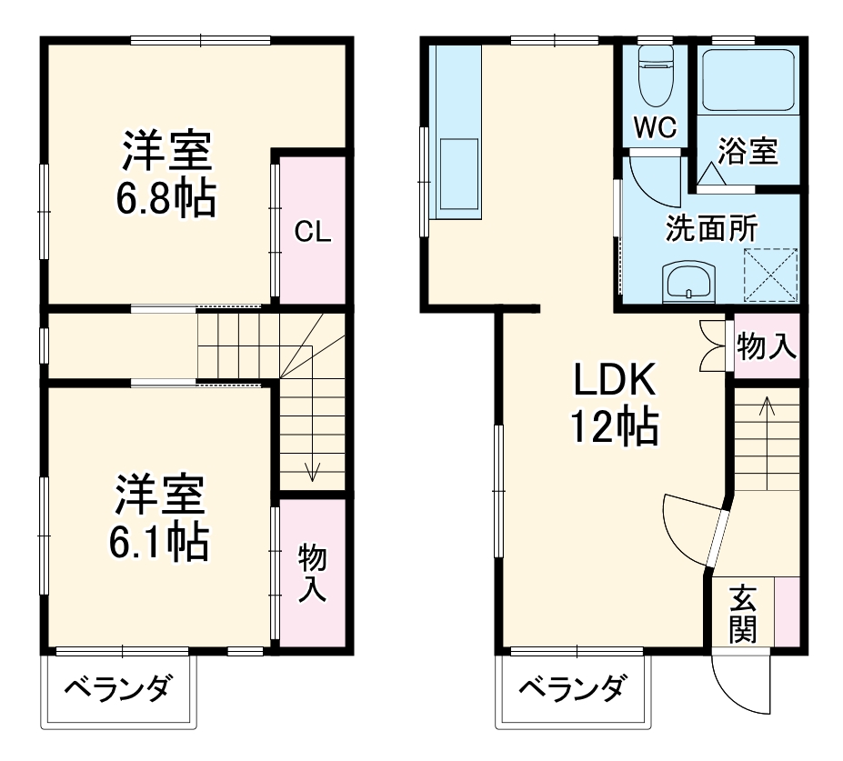 石幸ハイツⅢの間取り