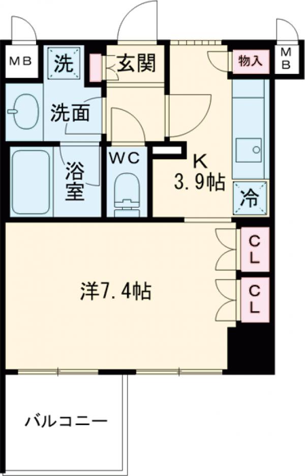 エスティメゾン四谷坂町・211号室の間取り