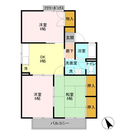 サンライズコーポ森 Bの間取り