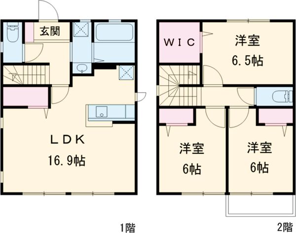 新松戸戸建貸家の間取り