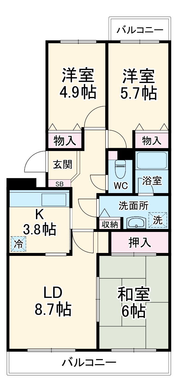 エスポワール松風台Ⅱ番館の間取り