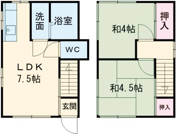 春江町貸家の間取り