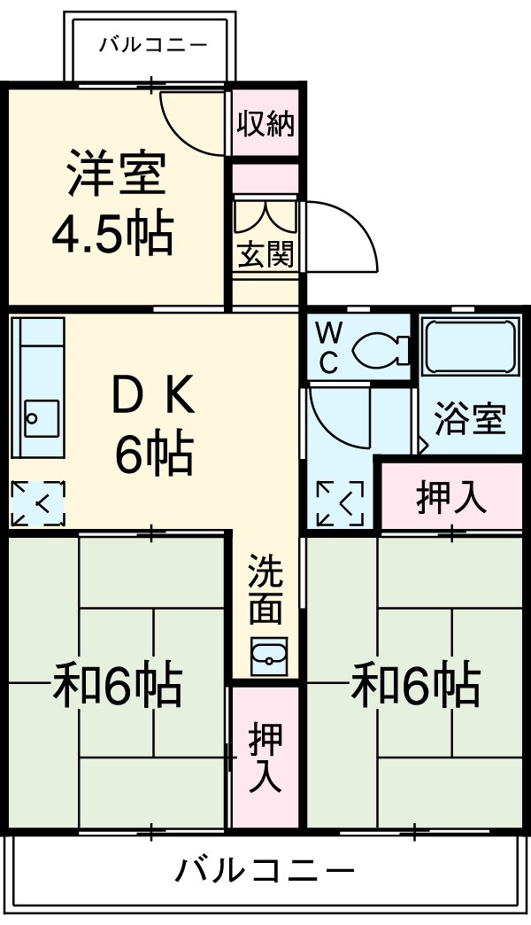 市川メゾンポワールの間取り