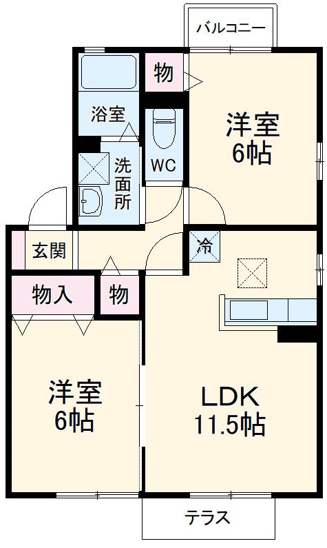 サニーフィールド Bの間取り