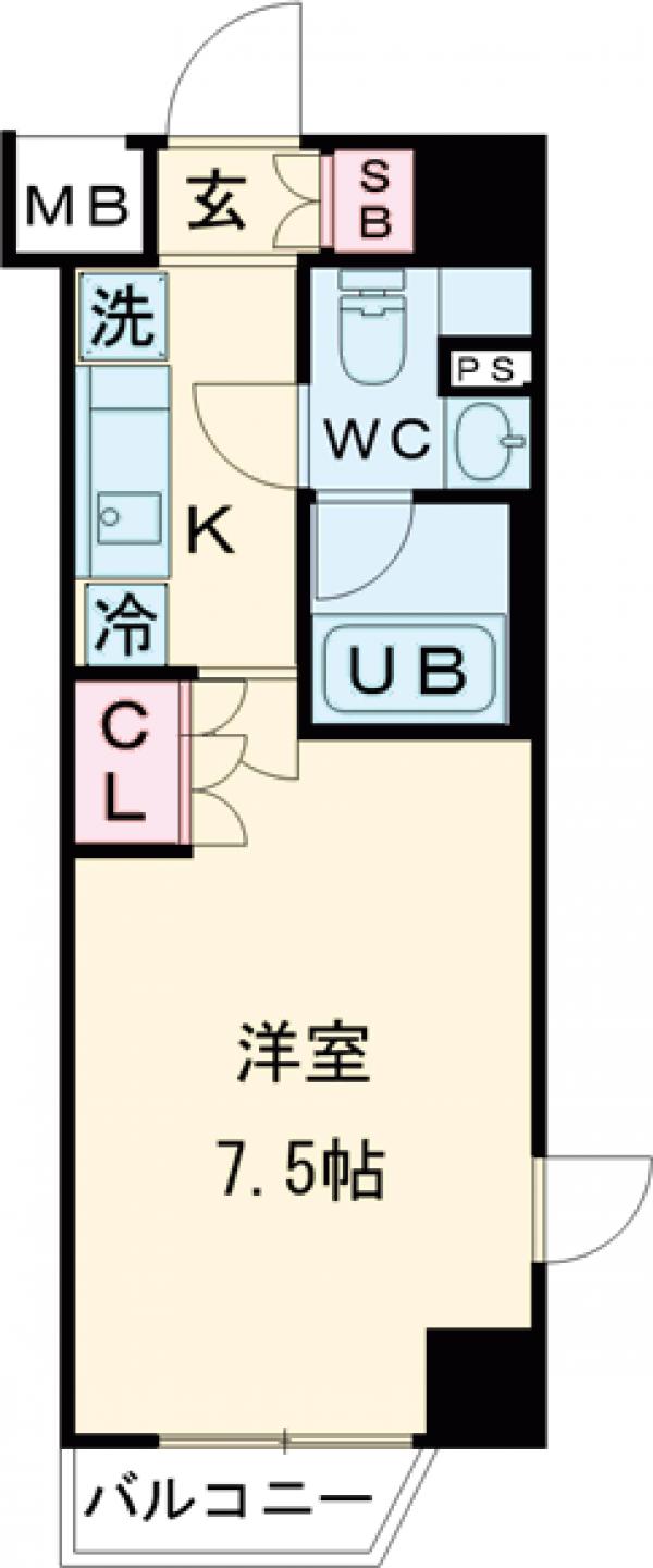 若松町の完工年月(2018年3月)築の賃貸マンションの間取り