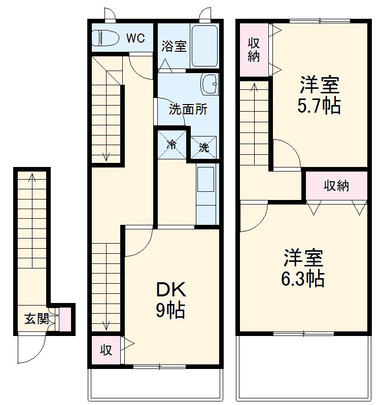 クレスト羽黒・202号室の間取り