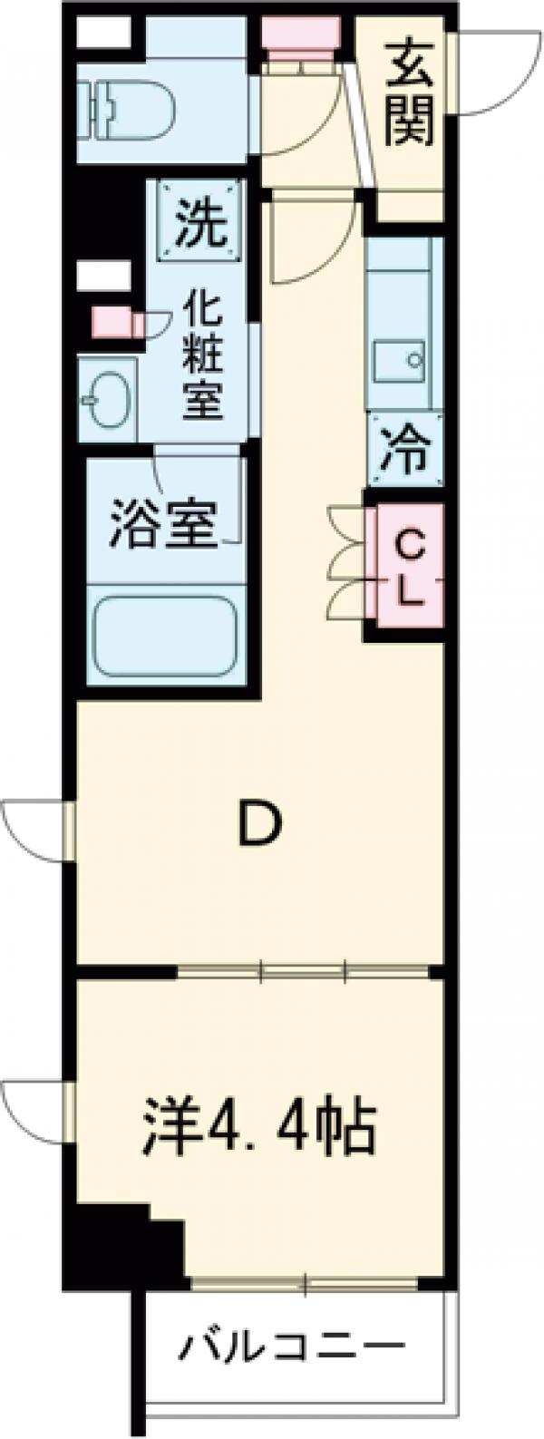 プラウドフラット品川大井町・222号室の間取り