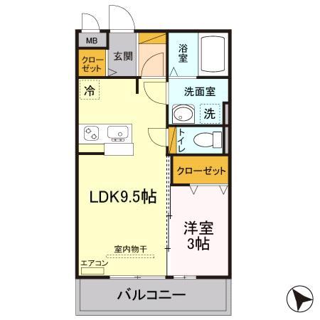 グリシーヌ Bの間取り