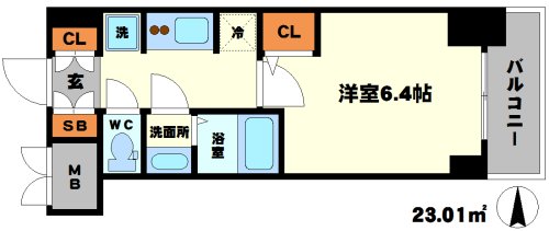 S-RESIDENCE江坂の間取り
