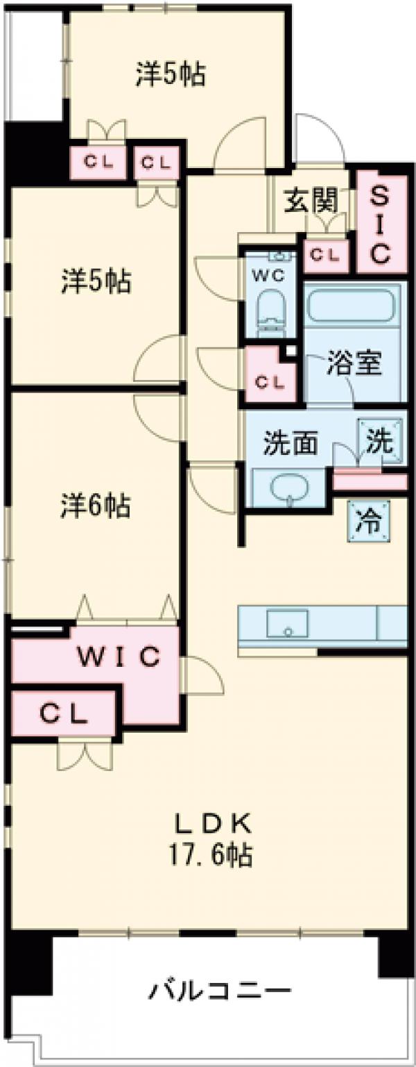 プラウドシティ武蔵野三鷹グリーンコートの間取り