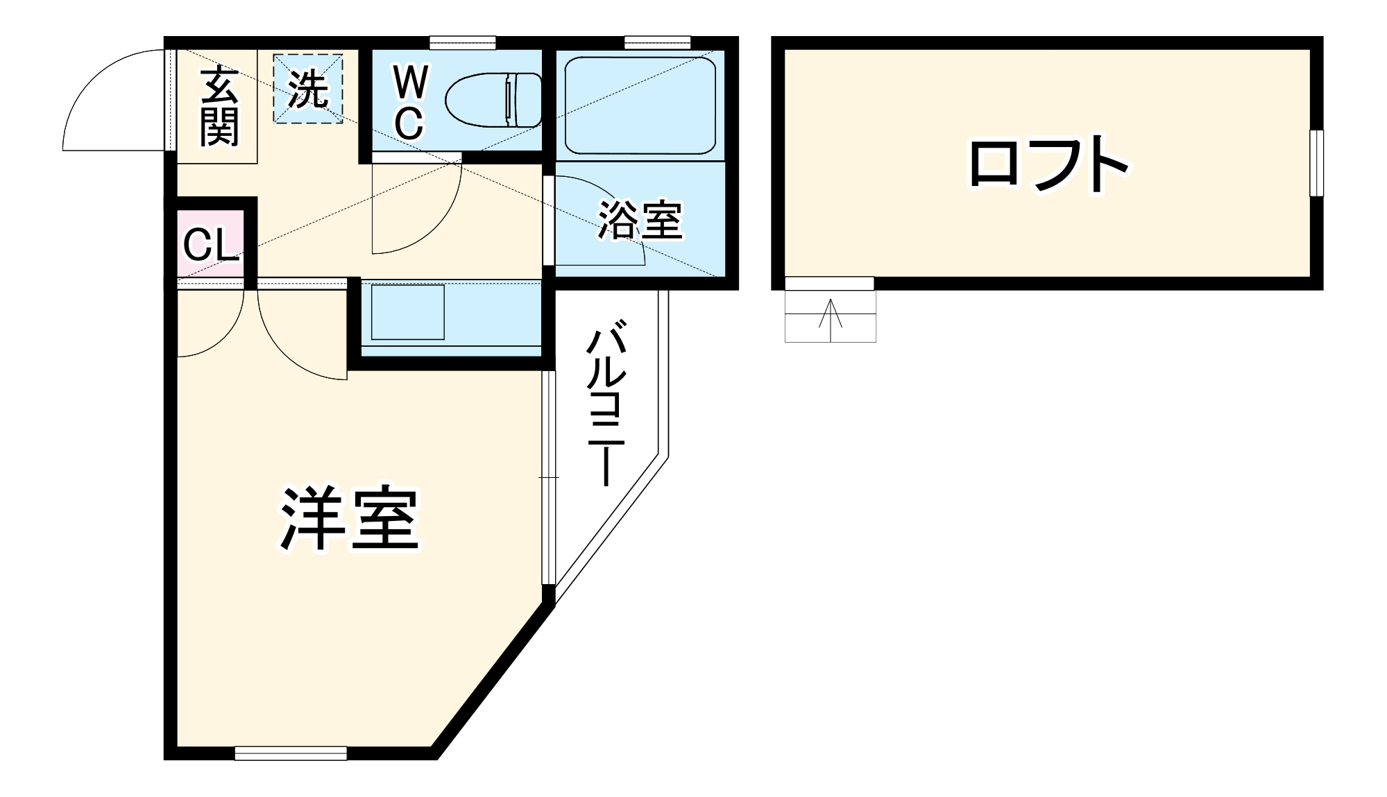 ピュアハウス岸谷・207号室の間取り
