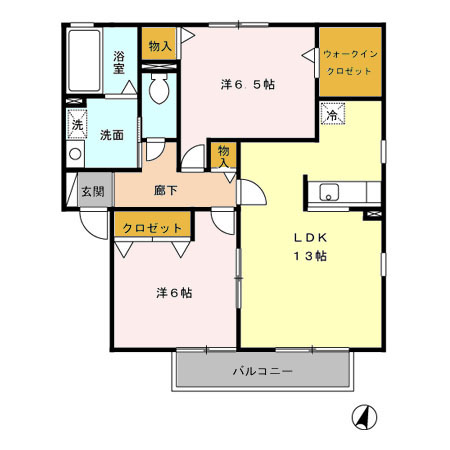 レジデンス神ノ倉Aの間取り