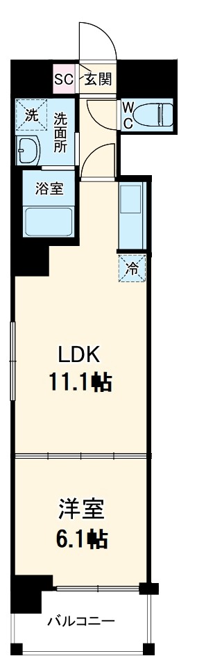 Yフラット天王町の間取り