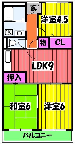 ムカイマンションAの間取り