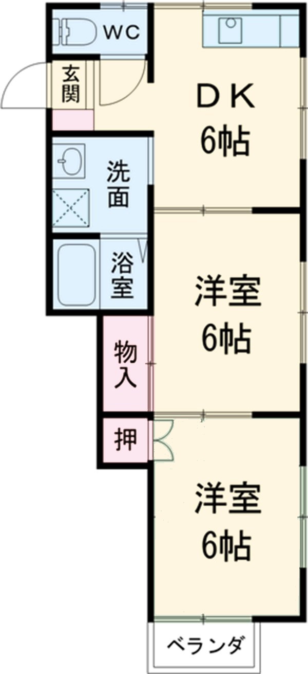 コーポ岩堀・203号室の間取り