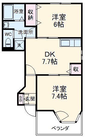 サンパティークBの間取り