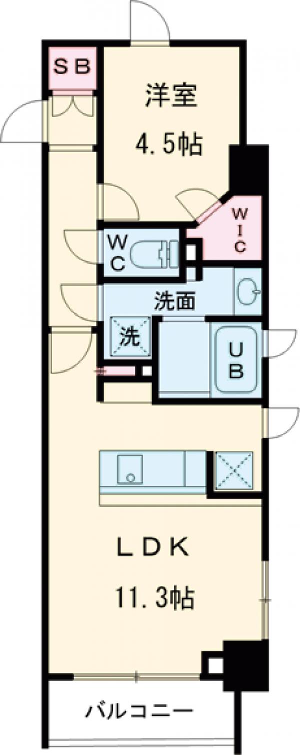 シーズンフラッツ柿の木坂・206号室の間取り