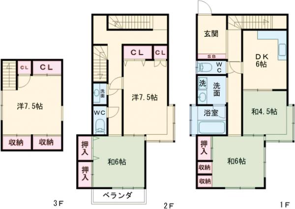 自由が丘3丁目戸建の間取り