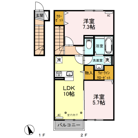 ルビー Aの間取り