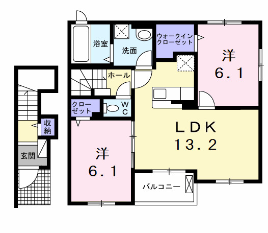 K’sヴィレッジ平井 Bの間取り