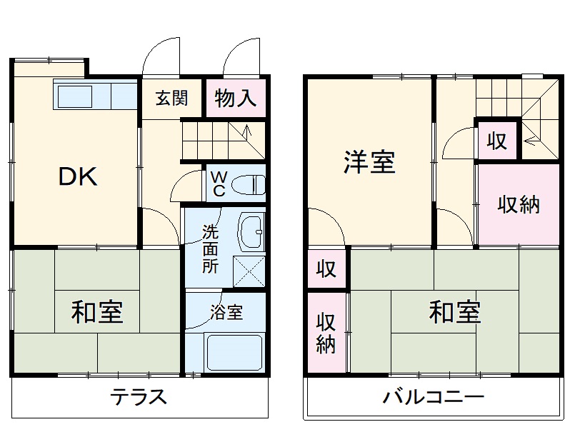 室町の完工年月(1990年12月)築の賃貸一戸建ての間取り