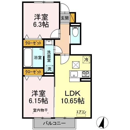 ゴルフォ・デ・コリナ Bの間取り