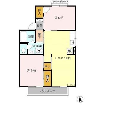 セジュール野田 Bの間取り
