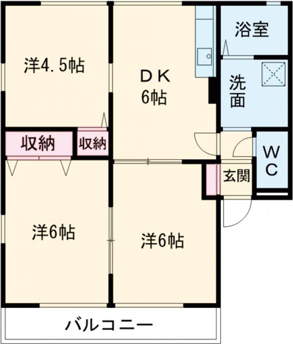 N.H ラッキーハイツA棟の間取り