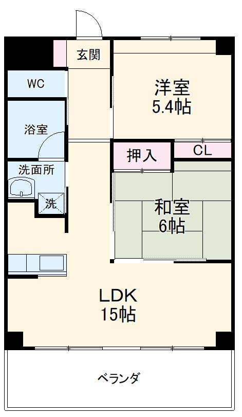 エスポワール本今・205号室の間取り