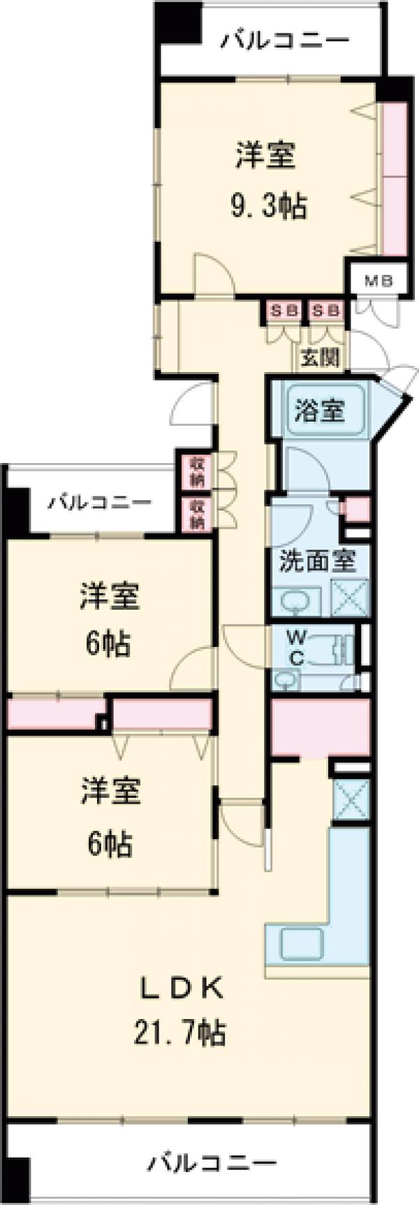 クリオレミントンハウス武蔵野の間取り