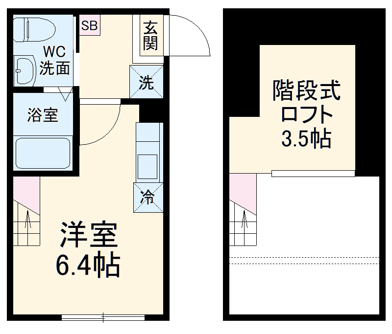 ハーミットクラブハウスキアーヴェⅢB棟の間取り