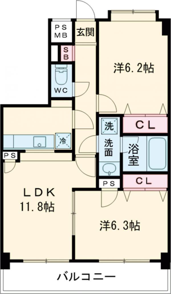 グランドヒルズ弐番館の間取り