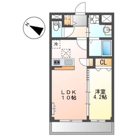 オレンジクレストAの間取り