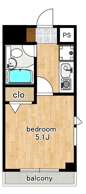 日野本町の完工年月(1987年3月)築の賃貸マンションの間取り