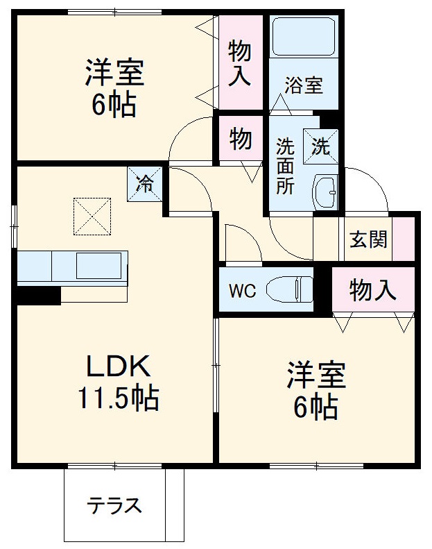 セピアコート B棟の間取り