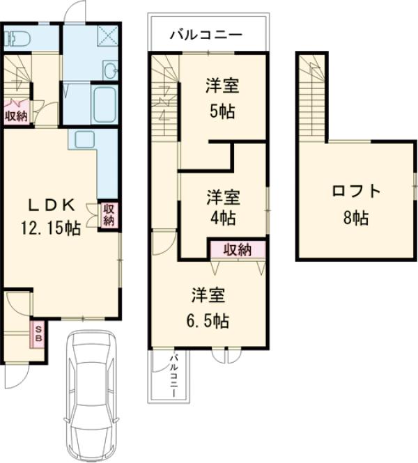 桂千代原町貸家の間取り