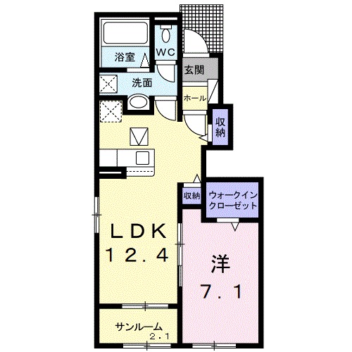 サニーハウスTOYAMA Ⅰの間取り