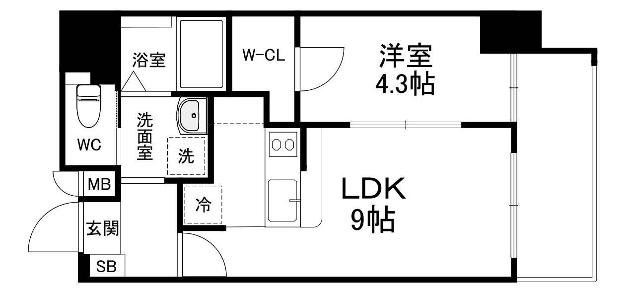 ワールドアイ京町堀の間取り