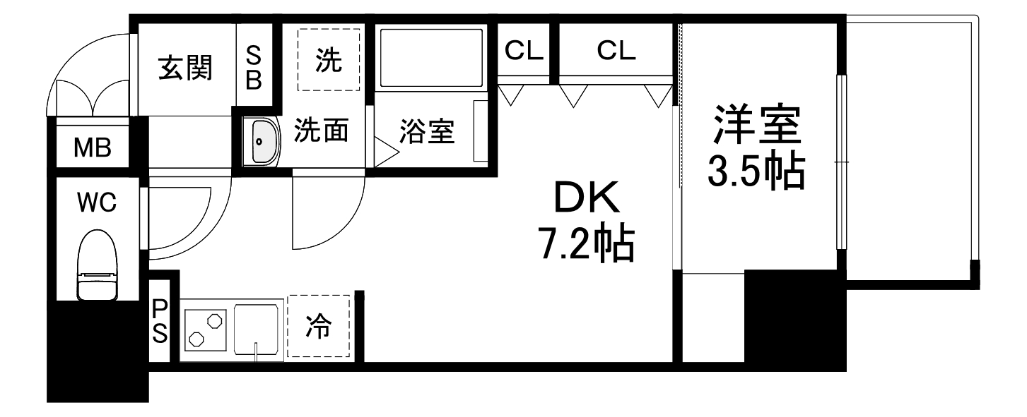 ワールドアイ京町堀の間取り