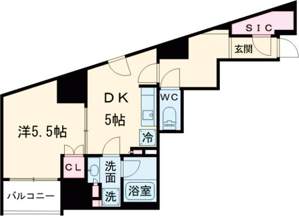 本町の完工年月(2020年3月)築の賃貸マンションの間取り